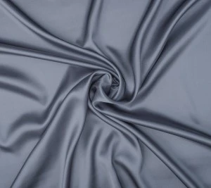 Satyna jedwabna z elastanem - metalowy kolor - resztka 87 cm x 140 cm