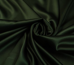 Satyna jedwabna z elastanem - ciemna zieleń