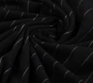 Wełna płaszczowa czarna w paski Roberto Cavalli