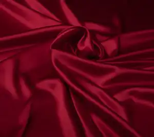 Satyna jedwabna elastyczna głęboka czerwień - resztka 30 cm x 140 cm