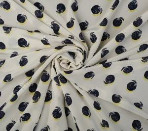 Krepa jedwabna pomarańcze na mlecznym tle - Stella McCartney