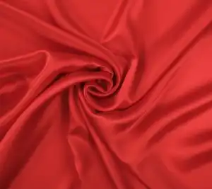 Satyna jedwabna z elastanem - czerwona