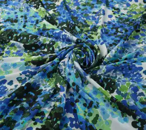 Krepa jedwabna - Stella McCartney - akwarelowa abstracja - resztka 120 cm x 140 cm
