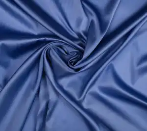 Jedwabna satyna z elastanem niebieska Resztka 18 cm x 140 cm