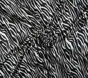 Satyna jedwabna elastyczna - zebra 