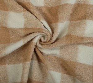 Wełna miękka Max Mara w kratę - ciepły beż 