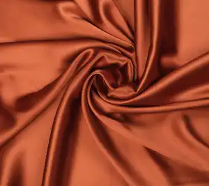 Jedwabna satyna z elastanem - miedziany kolor