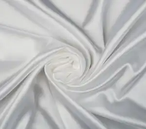 Satyna jedwabna z elastanem - zimny biały