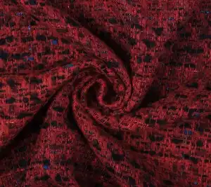 Wełniana tkanina typu chanel czerwona 