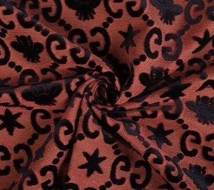 Tkanina żakard obiciowy Gucci Home – ciemny pomarańczowy z czernią 