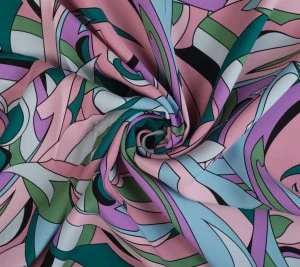 Jedwabna satyna Pucci-odcienie różu Resztka 77 cm x 140 cm