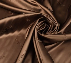 Wiskoza - podszewka sygnowana Max Mara - brązowa Resztka 35 cm x 144 cm