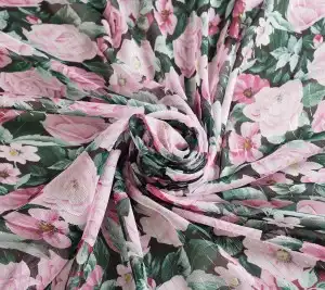 Szyfon jedwabny - róże z lureksem 