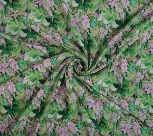 Jedwabny krepdeszyn – moc zieleni Resztka 20 cm x 140 cm