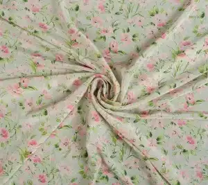 Jedwabny krepdeszyn – pastelowe kwiaty