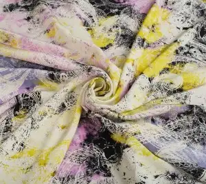 Podwójna krepa jedwabna – kolorowa abstrakcja