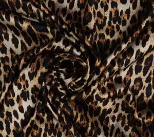 Satyna jedwabna z elastanem – leopard