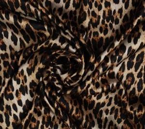 Satyna jedwabna z elastanem – leopard