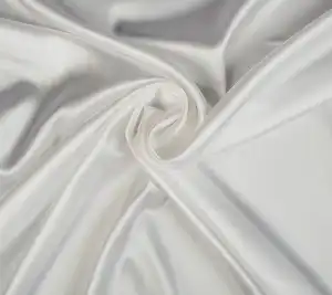 Satyna jedwabna z elastanem 19 momme - biała 