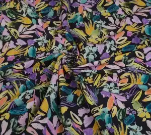 Wiskoza sukienkowa – malowane kwiaty 