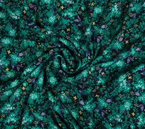 Wiskoza sukienkowa – turkusowe kwiaty