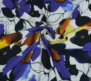 Wiskoza sukienkowa – abstrakcja z kobaltem 