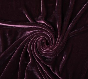 Welur jedwabny w kolorze ciemny fiolet Resztka 22 cm x 135 cm