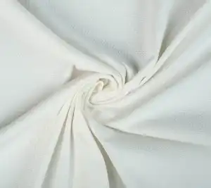 Włoski bawełniany żakard z elastanem – ciepła biel  