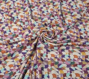 Krepa wiskozowa – geometryczne printy 