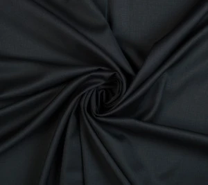 Tkanina wełniana sukienkowa kostiumowa 120's - czarna Resztka  58 cm x 150 cm