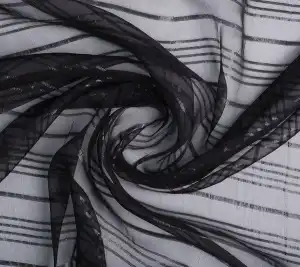  Jedwab czarny - materiał organza - sygnowana Cavalli Resztka z brakiem 180 cm x 140 cm