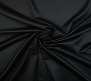 Wełna double face - czarny kolor Resztka 30 cm x 150 cm