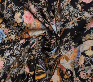 Satyna jedwabna w stylu Dior  - raj Resztka 53 cm x 140 cm