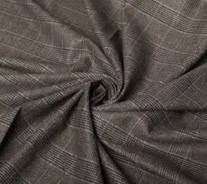 Wełna garniturowa z wzorem kraty – ocienienie brązu z kobaltem 