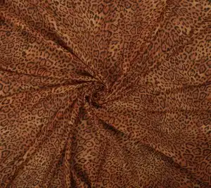 Batyst bawełniany z dodatkiem jedwabiu - ruda panterka 