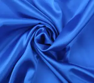 Jedwab satyna z elastanem 21 momme - niebieska