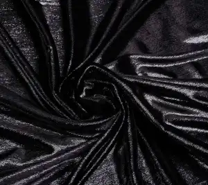 Tkanina welur - czarny z błyskiem