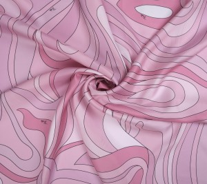 Jedwab twill Pucci - pastelowa róż abstrakcja 