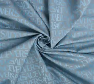 Żakard Versace - niebiesko-beżowy