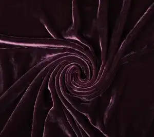 Welur jedwabny w kolorze ciemny fiolet Resztka 40 cm x 135 cm