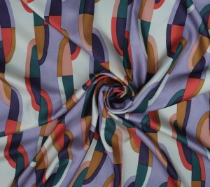 Jedwab twill 100%  - geometryczny wzór
