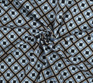 Popelina bawełniana - geometryczny nadruk 