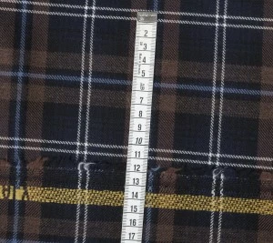 Wełna kostiumowa - granatowo-brązowa krata