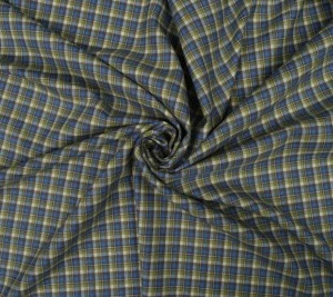 Wełna kostiumowa - zielono-niebieska krata