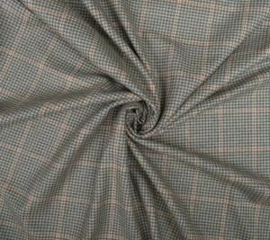 Wełna kostiumowa 100% - zielona krata