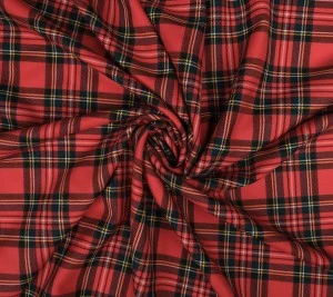 Wełna kostiumowa - czerwona szkocka krata