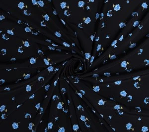 Jedwab elastyczny  –  błękitne hortensje