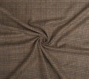 Tweed wełniany Etro Harris w kratę