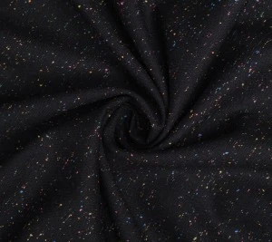 Tweed wełniany Bottega V. - czarny z kolorowym fleckiem