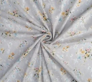 Bawełna fil coupe - łączka na szarości